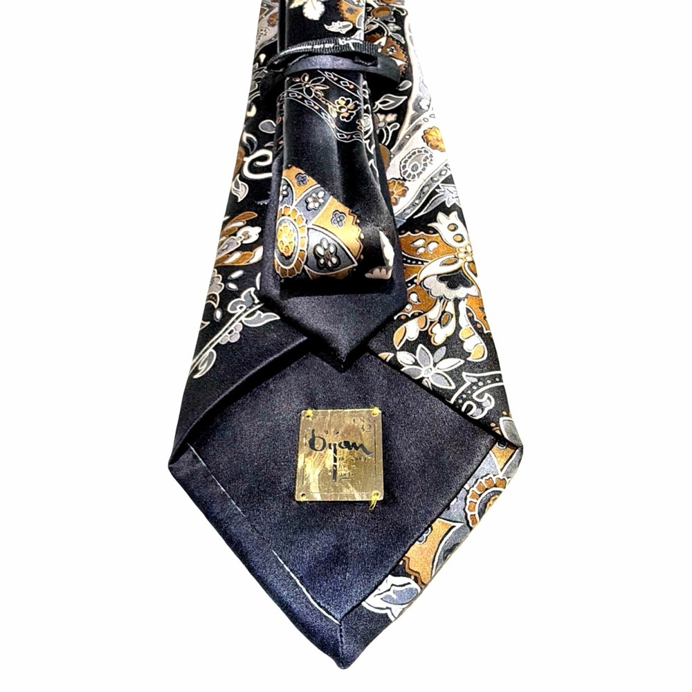 Bijan Men’s Silk Tie | Made in Italy | Paisley Baroque | Luxury Necktie - Picture 7 of 11